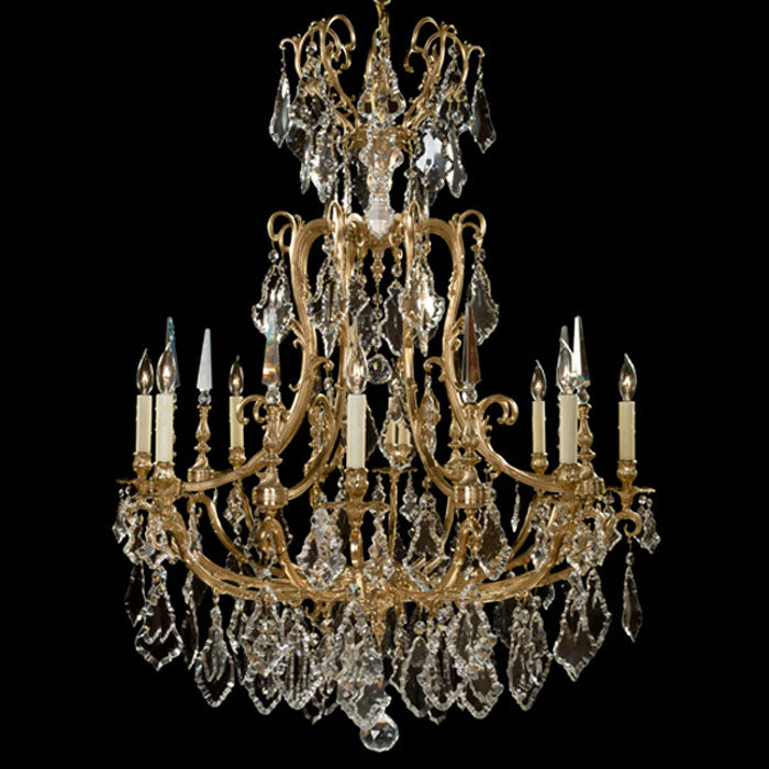 American Brass & Crystal - CH7017-C-16G-PI - Eight Light Chandelier - Parisian - True Brass