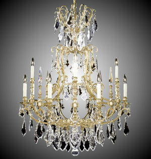 American Brass & Crystal - CH7027-C-16G-PI - 12 Light Chandelier - Parisian - True Brass