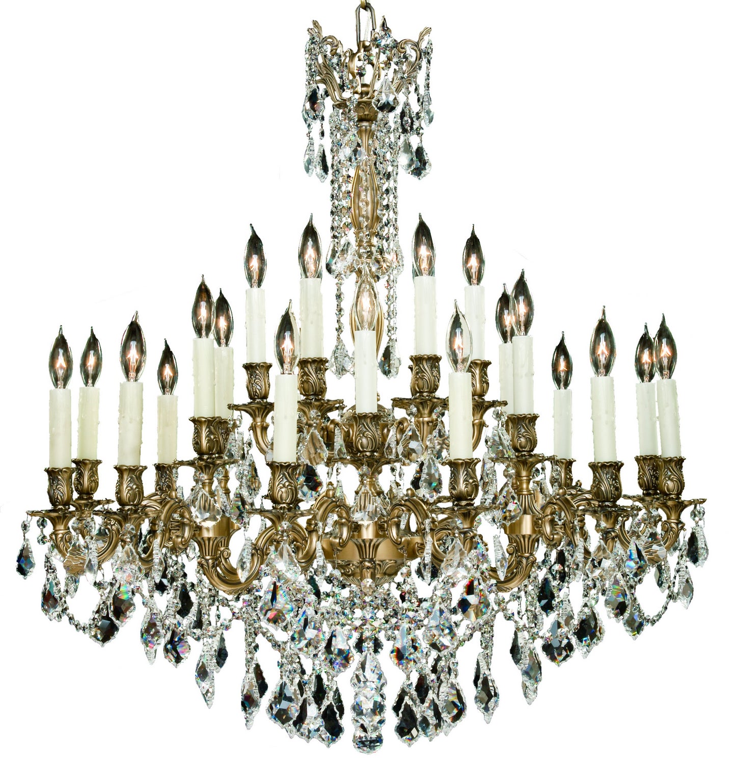 American Brass & Crystal - CH9322-A-02G-PI - 24 Light Chandelier - Elise - Antique Black Glossy