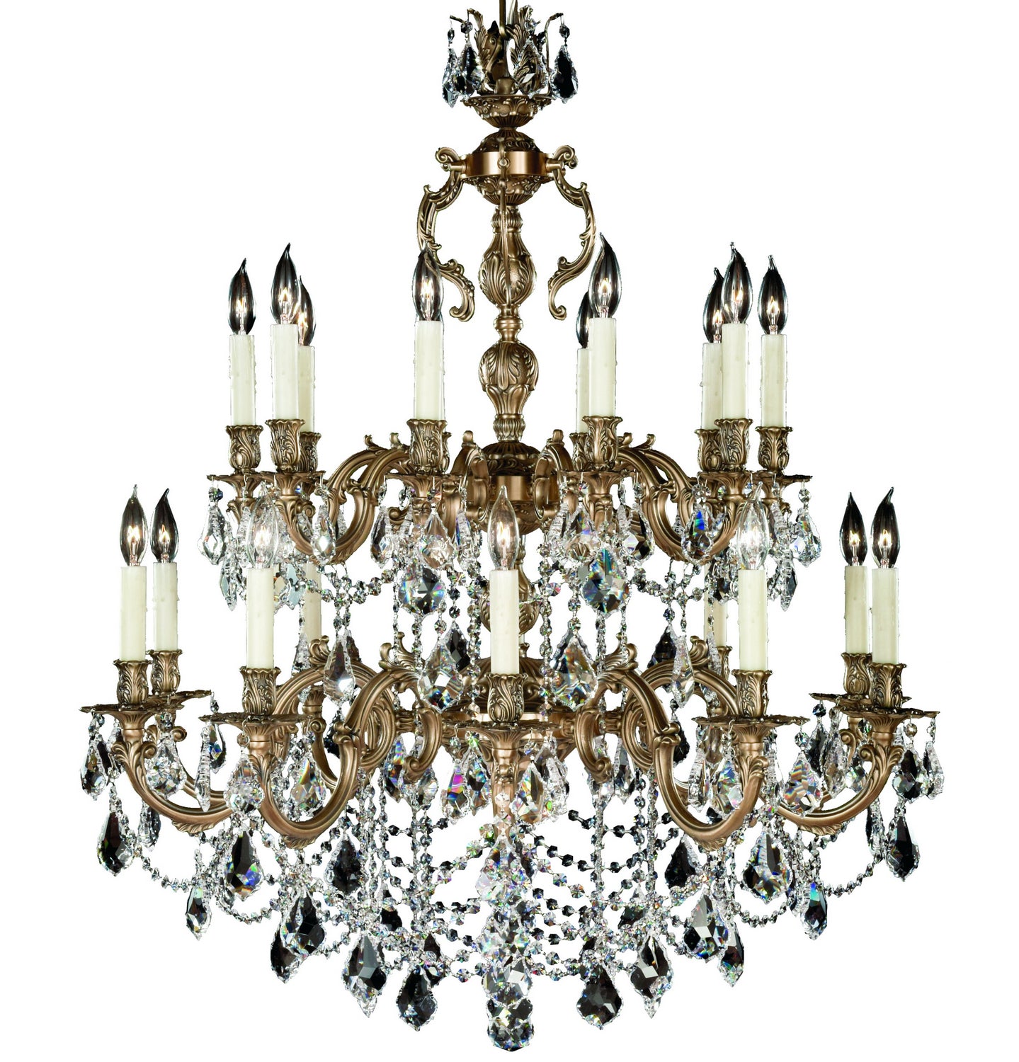 American Brass & Crystal - CH9581-A-02G-PI - 20 Light Chandelier - Rosetta - Antique Black Glossy