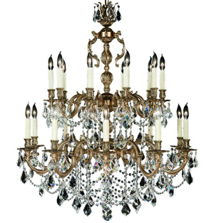 American Brass & Crystal - CH9581-A-02G-PI - 20 Light Chandelier - Rosetta - Antique Black Glossy