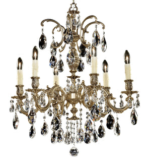 American Brass & Crystal - CH9713-O-02G-PI - Six Light Chandelier - Marlena - Antique Black Glossy