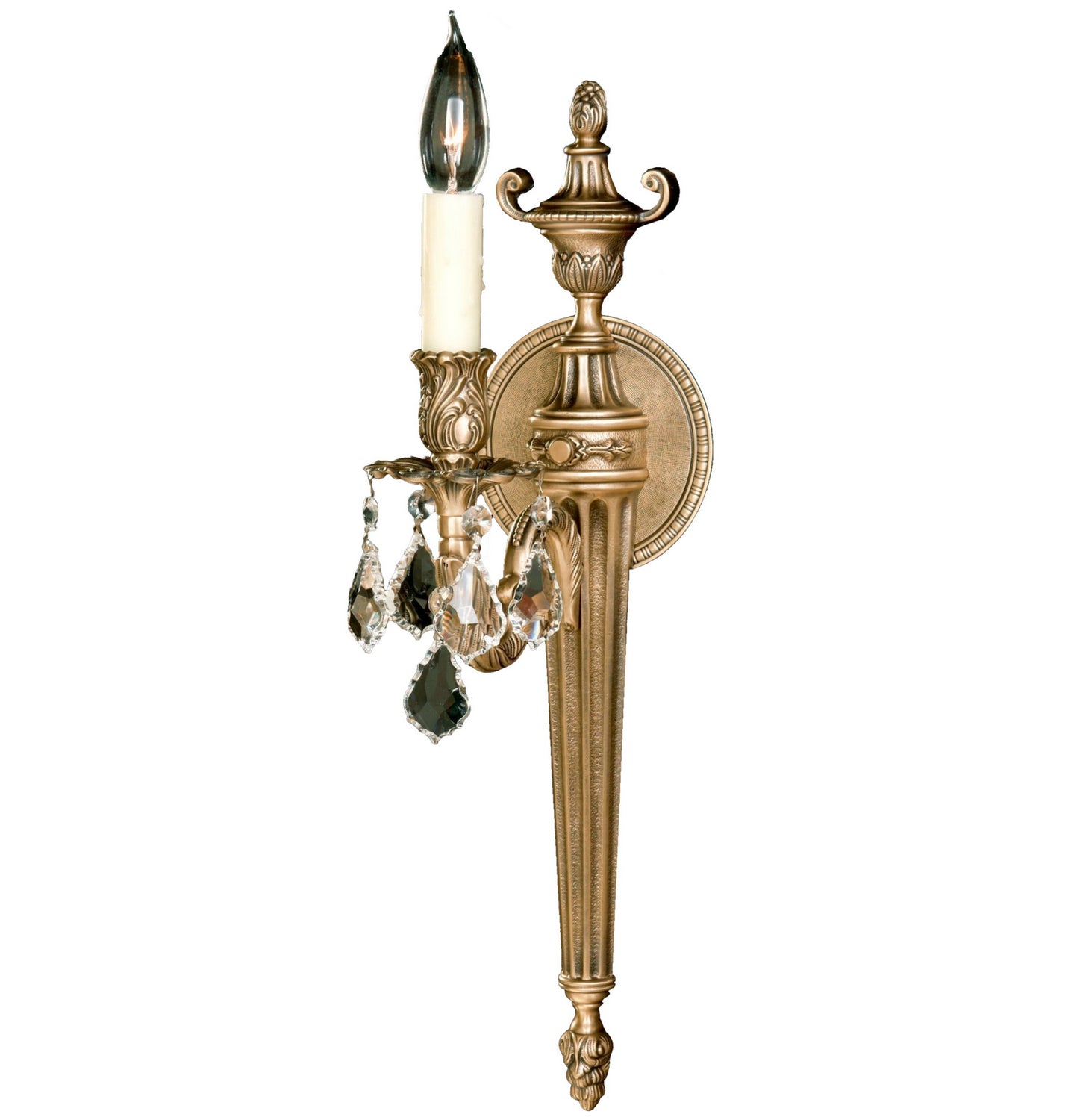 American Brass & Crystal - WS2111-A-02G-PI - One Light Wall Sconce - Wall Sconces - Antique Black Glossy