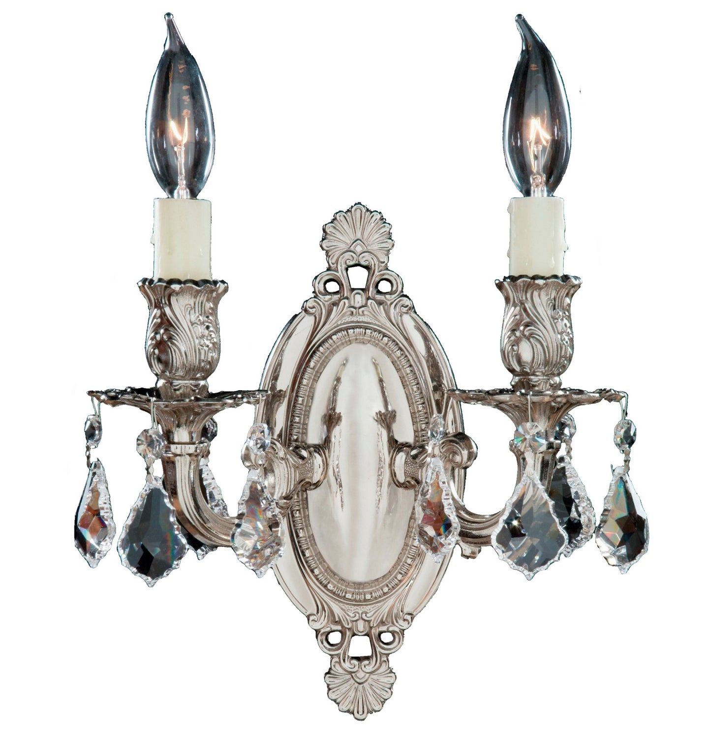 American Brass & Crystal - WS9412-A-08G-PI - Two Light Wall Sconce - Wall Sconces - Silver