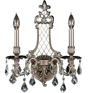 American Brass & Crystal - WS9452-A-10G-ST - Two Light Wall Sconce - Wall Sconce - Antique Silver