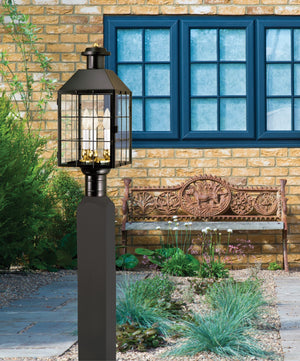 Norwell Lighting - 1056-BL-CL - Three Light Post Mount - American Heritage - Black