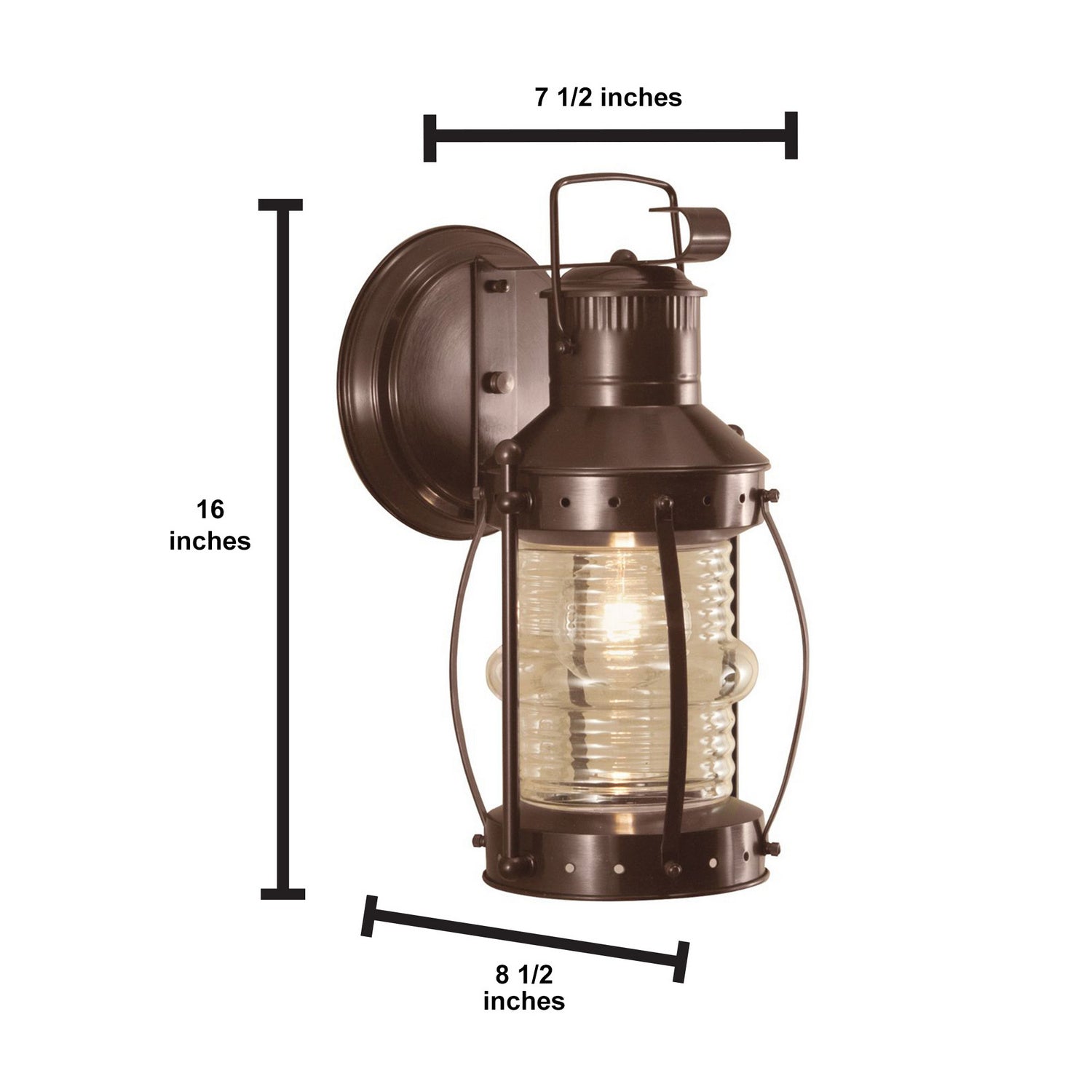 Norwell Lighting - 1105-BR-CL - One Light Wall Mount - Seafarer - Bronze