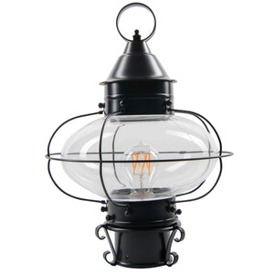 Norwell Lighting - 1321-BL-CL - One Light Post Mount - Cottage Onion - Black With Clear Glass