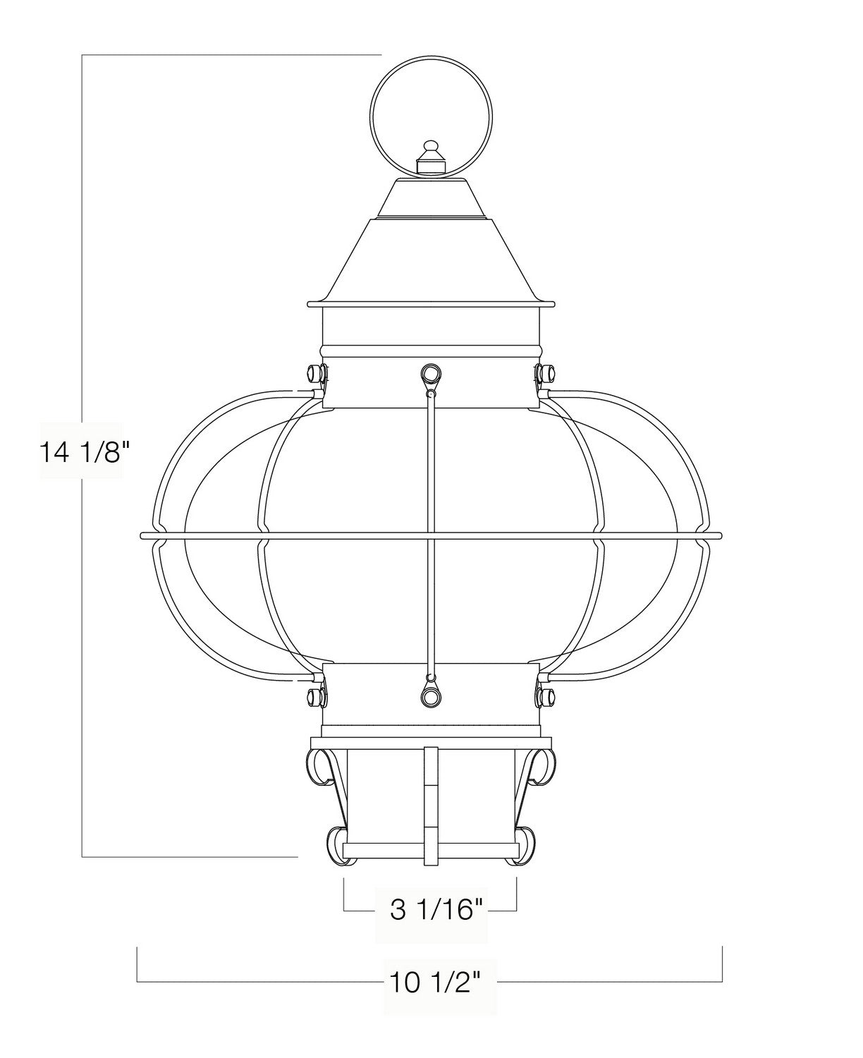 Norwell Lighting - 1321-BL-CL - One Light Post Mount - Cottage Onion - Black With Clear Glass