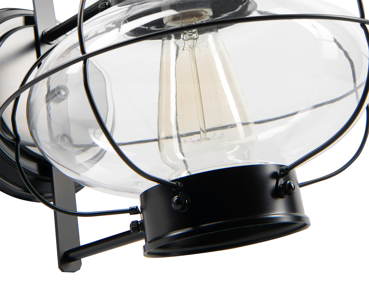 Norwell Lighting - 1324-BL-CL - One Light Wall Mount - Cottage Onion - Black With Clear Glass