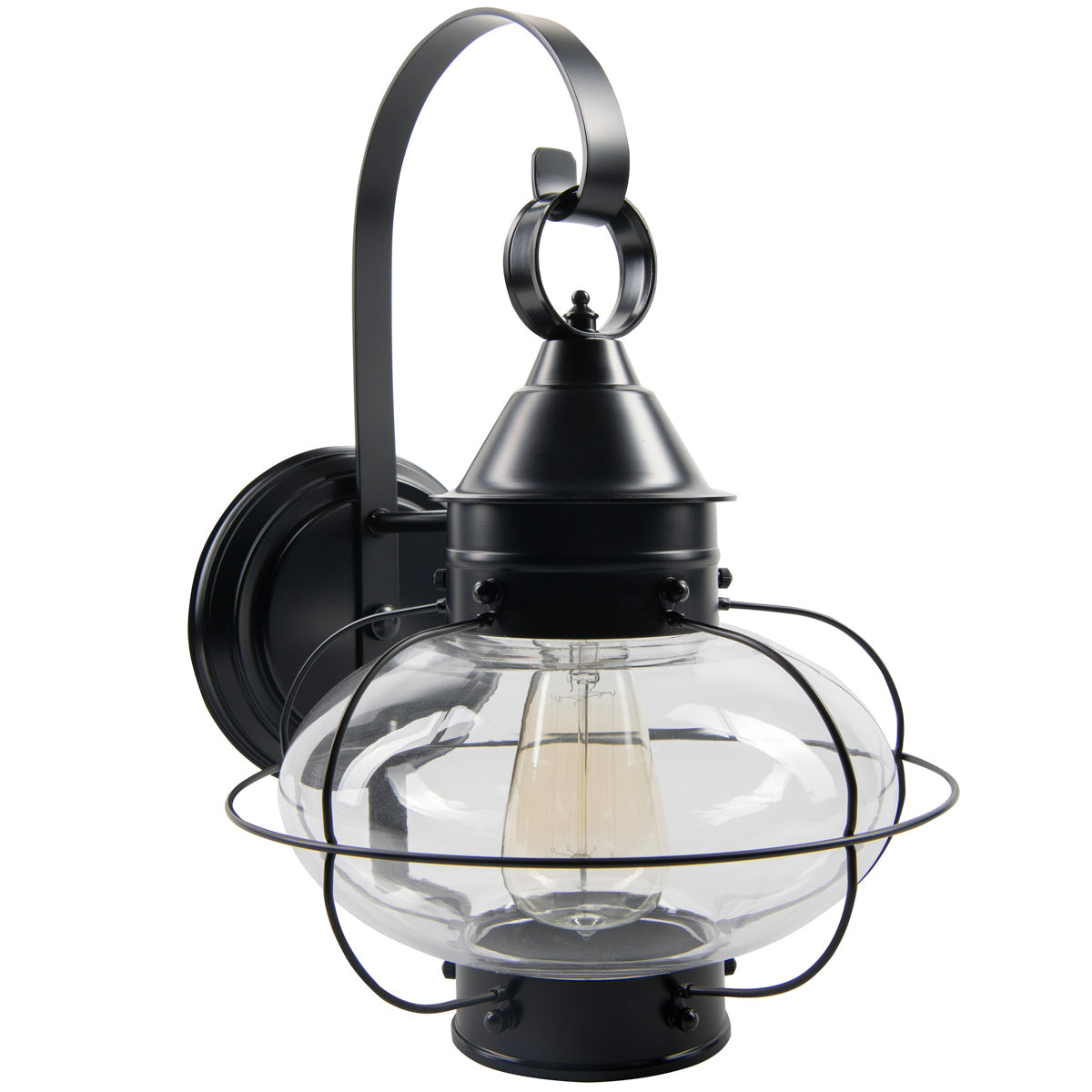 Norwell Lighting - 1324-BL-CL - One Light Wall Mount - Cottage Onion - Black With Clear Glass