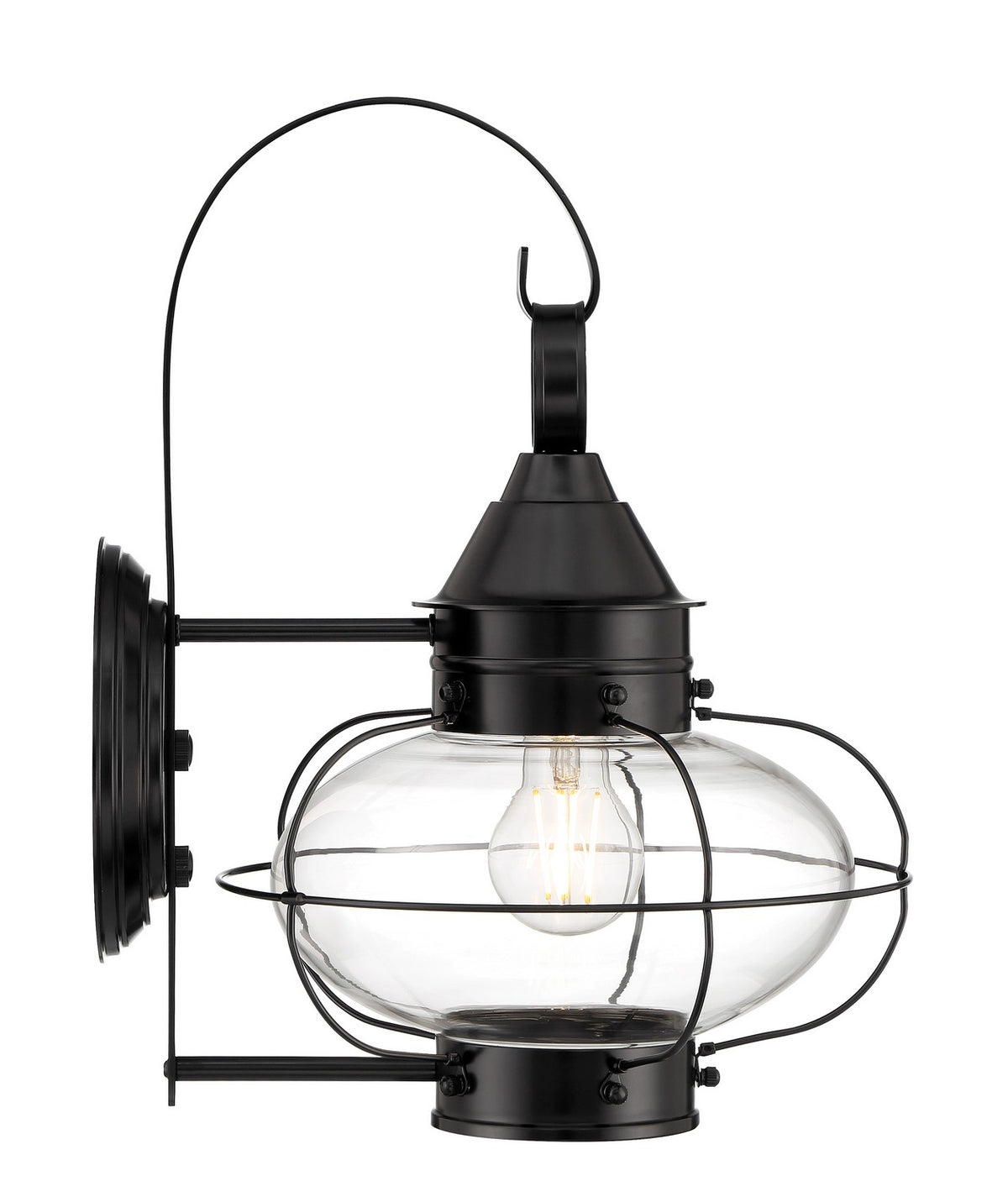 Norwell Lighting - 1324-BL-CL - One Light Wall Mount - Cottage Onion - Black With Clear Glass