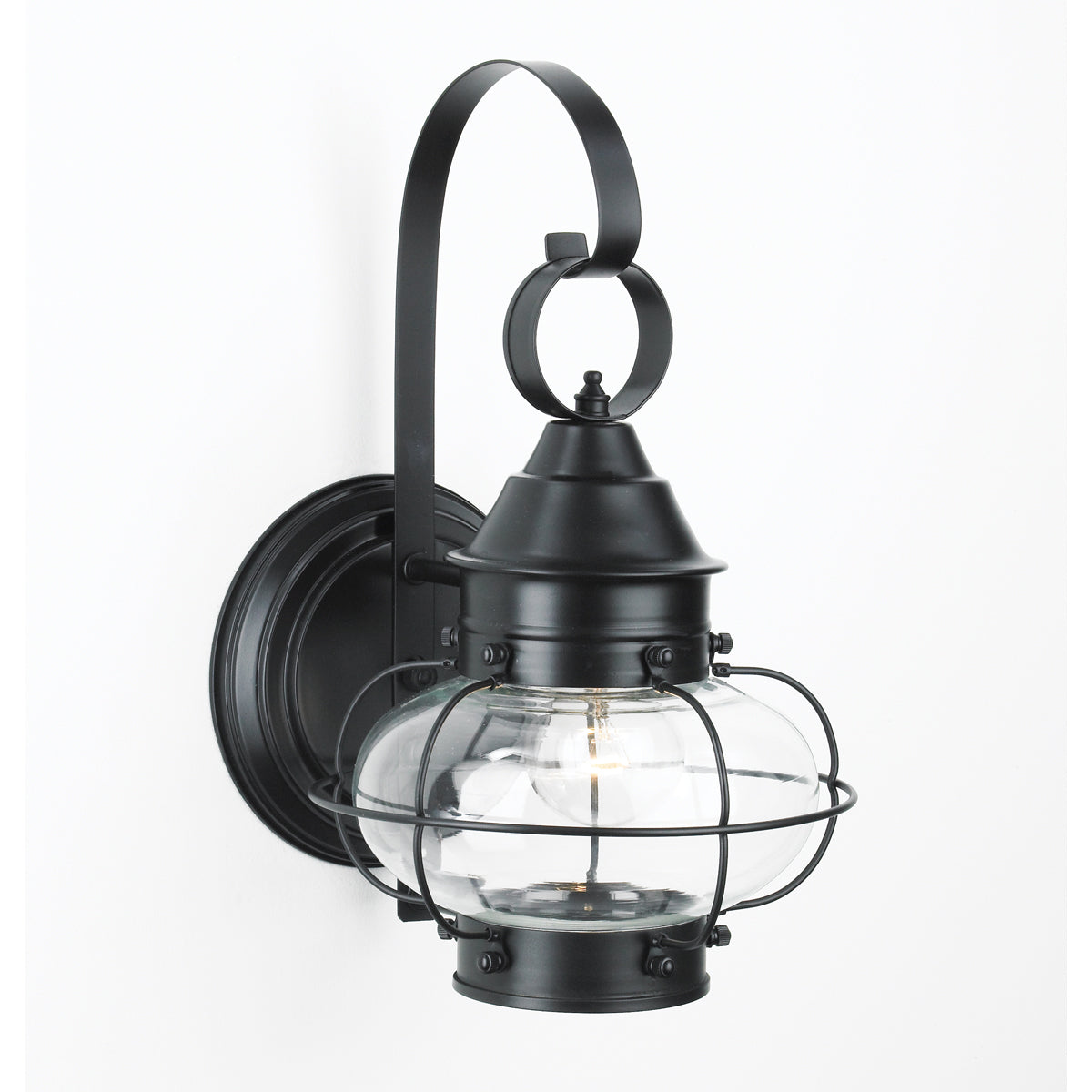 Norwell Lighting - 1324-BL-CL - One Light Wall Mount - Cottage Onion - Black With Clear Glass