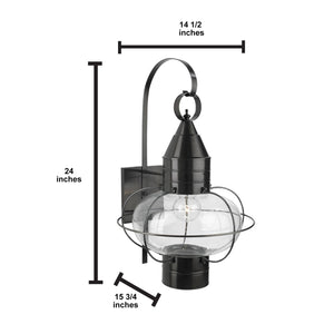 Norwell Lighting - 1509-BL-CL - One Light Wall Mount - Classic Onion - Black With Clear Glass