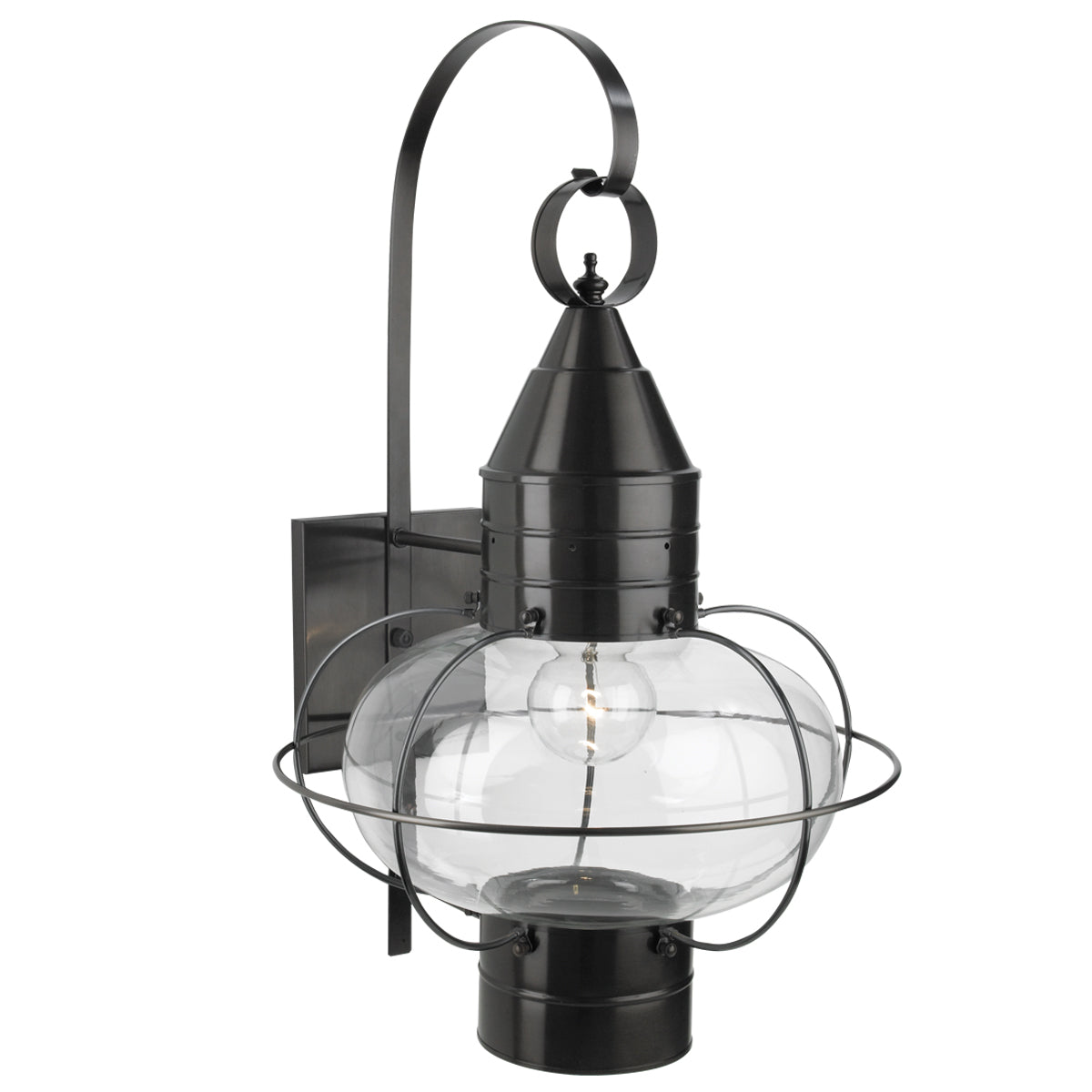 Norwell Lighting - 1509-BL-CL - One Light Wall Mount - Classic Onion - Black With Clear Glass