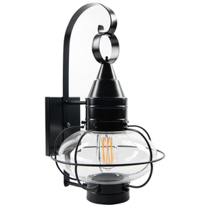 Norwell Lighting - 1512-BL-CL - One Light Wall Mount - Classic Onion - Black With Clear Glass