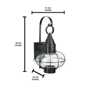 Norwell Lighting - 1512-BL-CL - One Light Wall Mount - Classic Onion - Black With Clear Glass