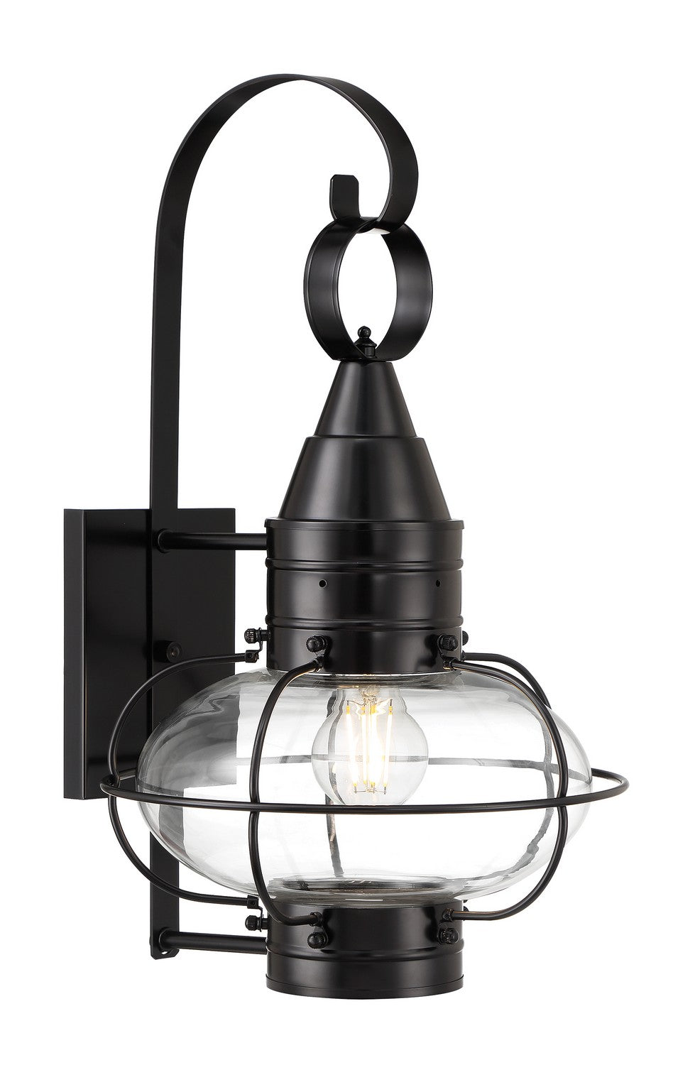 Norwell Lighting - 1512-BL-CL - One Light Wall Mount - Classic Onion - Black With Clear Glass