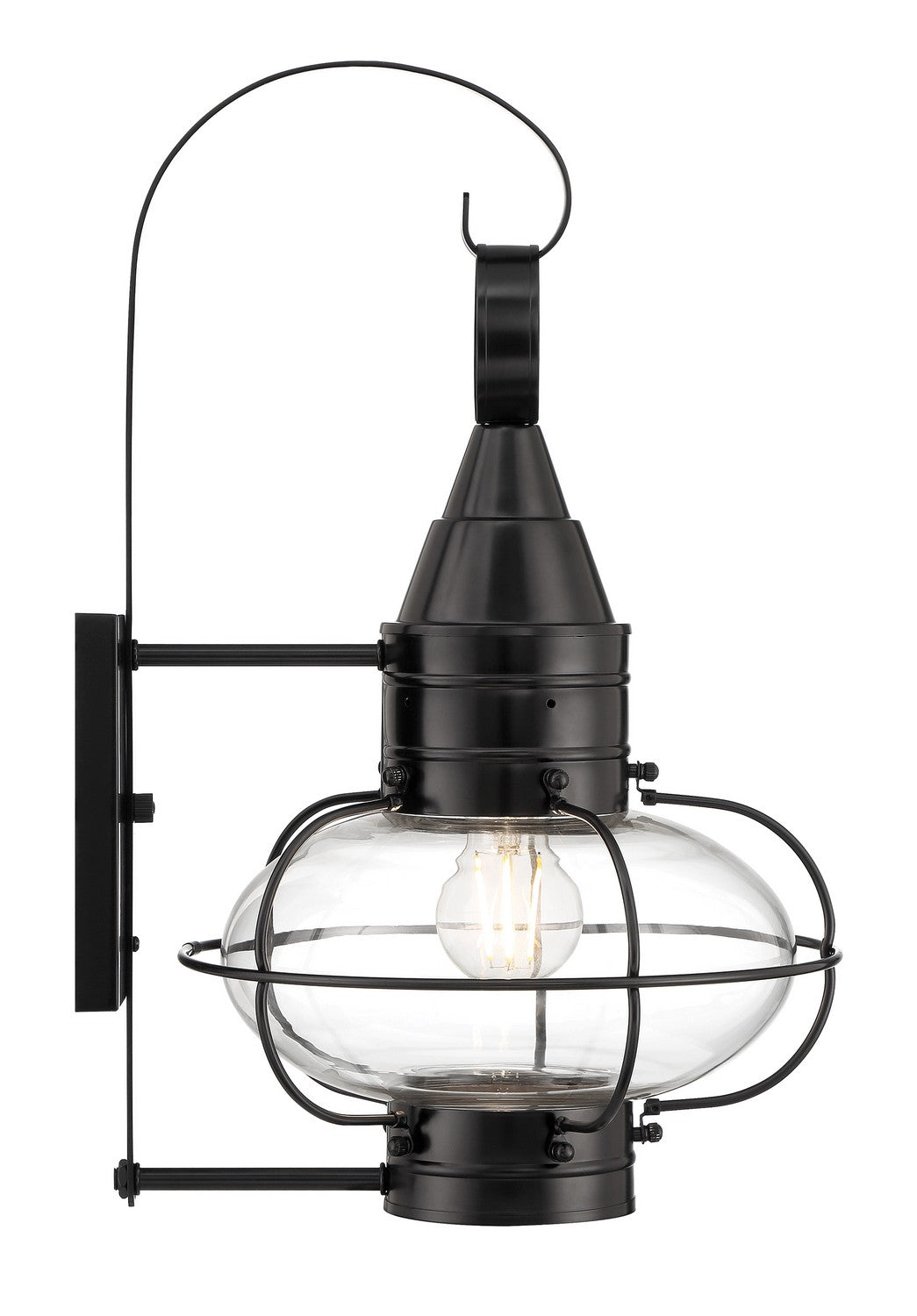 Norwell Lighting - 1512-BL-CL - One Light Wall Mount - Classic Onion - Black With Clear Glass