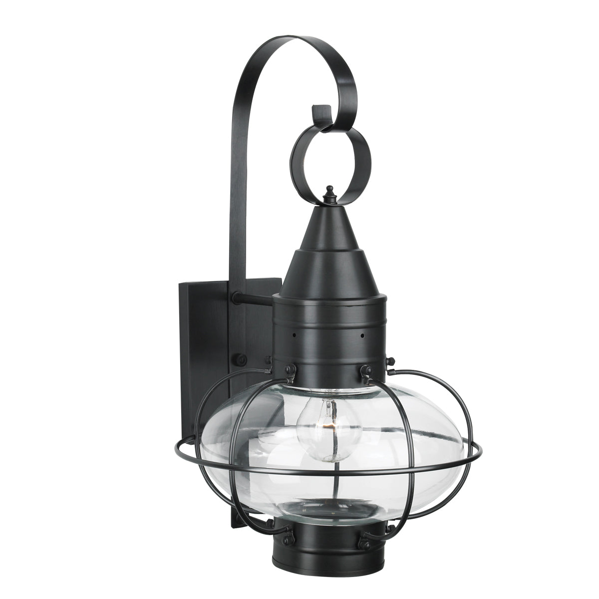 Norwell Lighting - 1512-BL-CL - One Light Wall Mount - Classic Onion - Black With Clear Glass