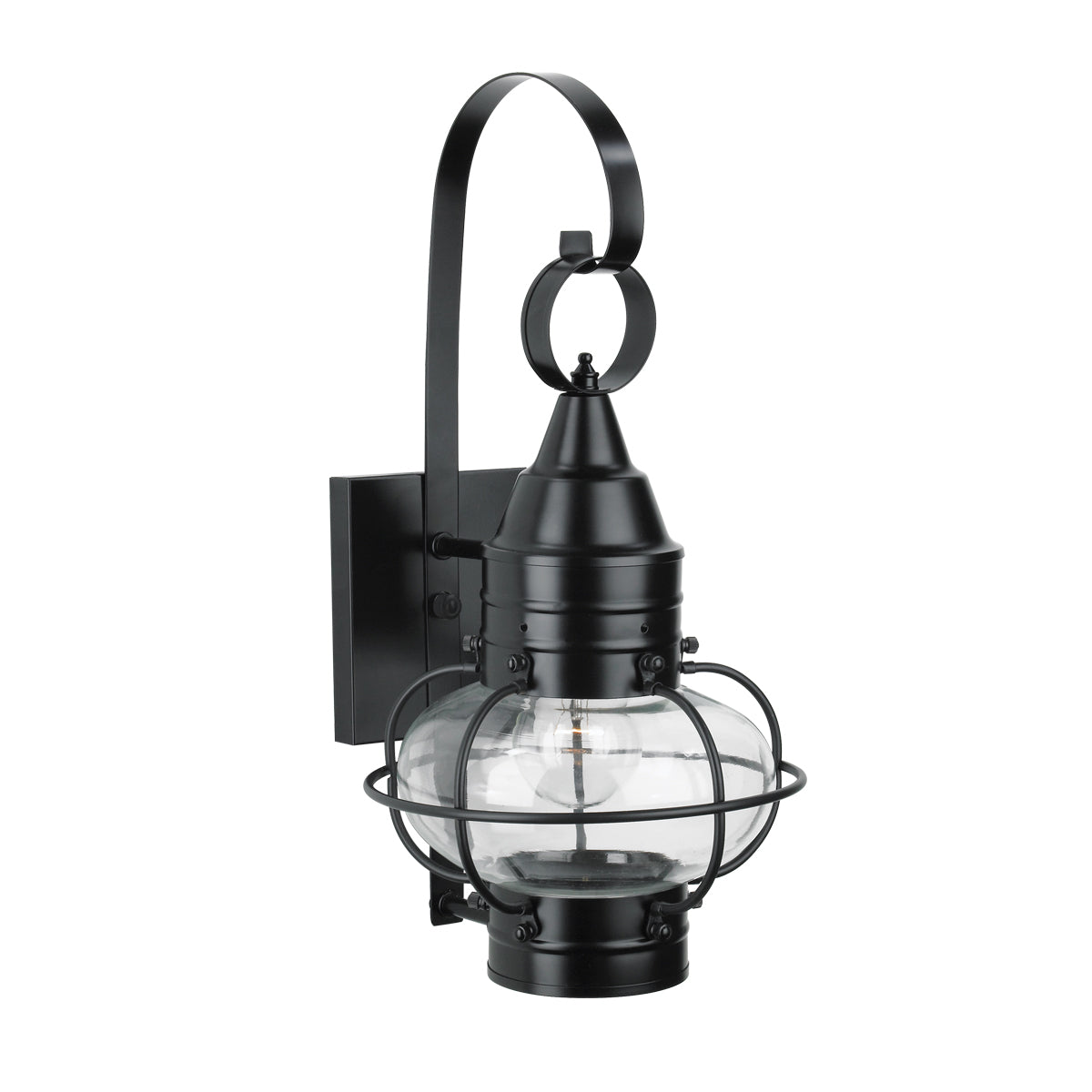 Norwell Lighting - 1513-BL-CL - One Light Wall Mount - Classic Onion - Black With Clear Glass