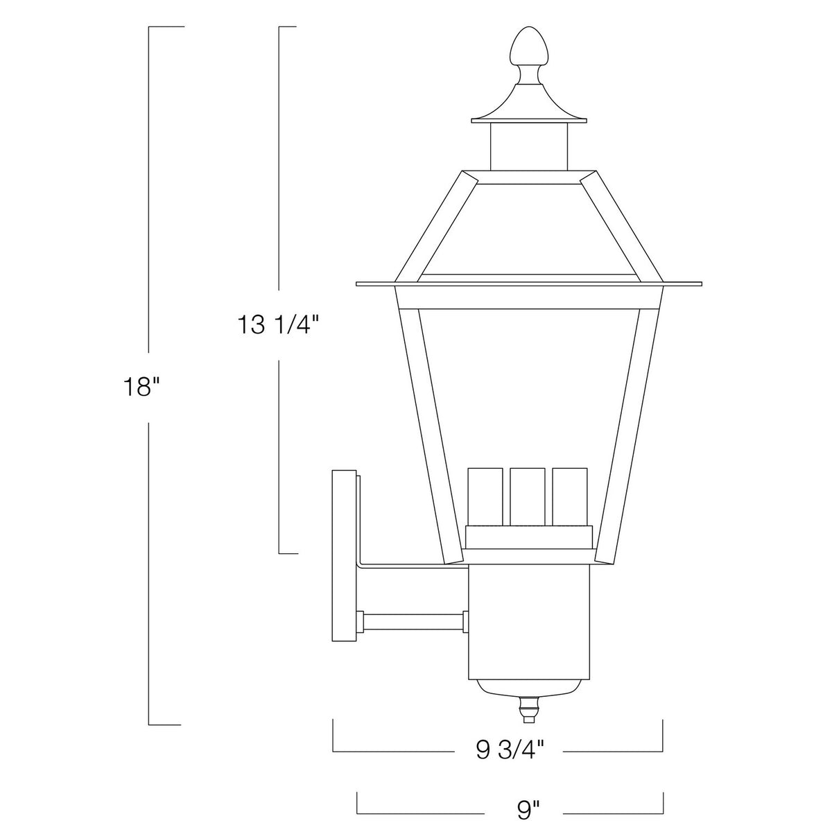 Norwell Lighting - 2233-BL-CL - Three Light Wall Mount - Lexington - Black