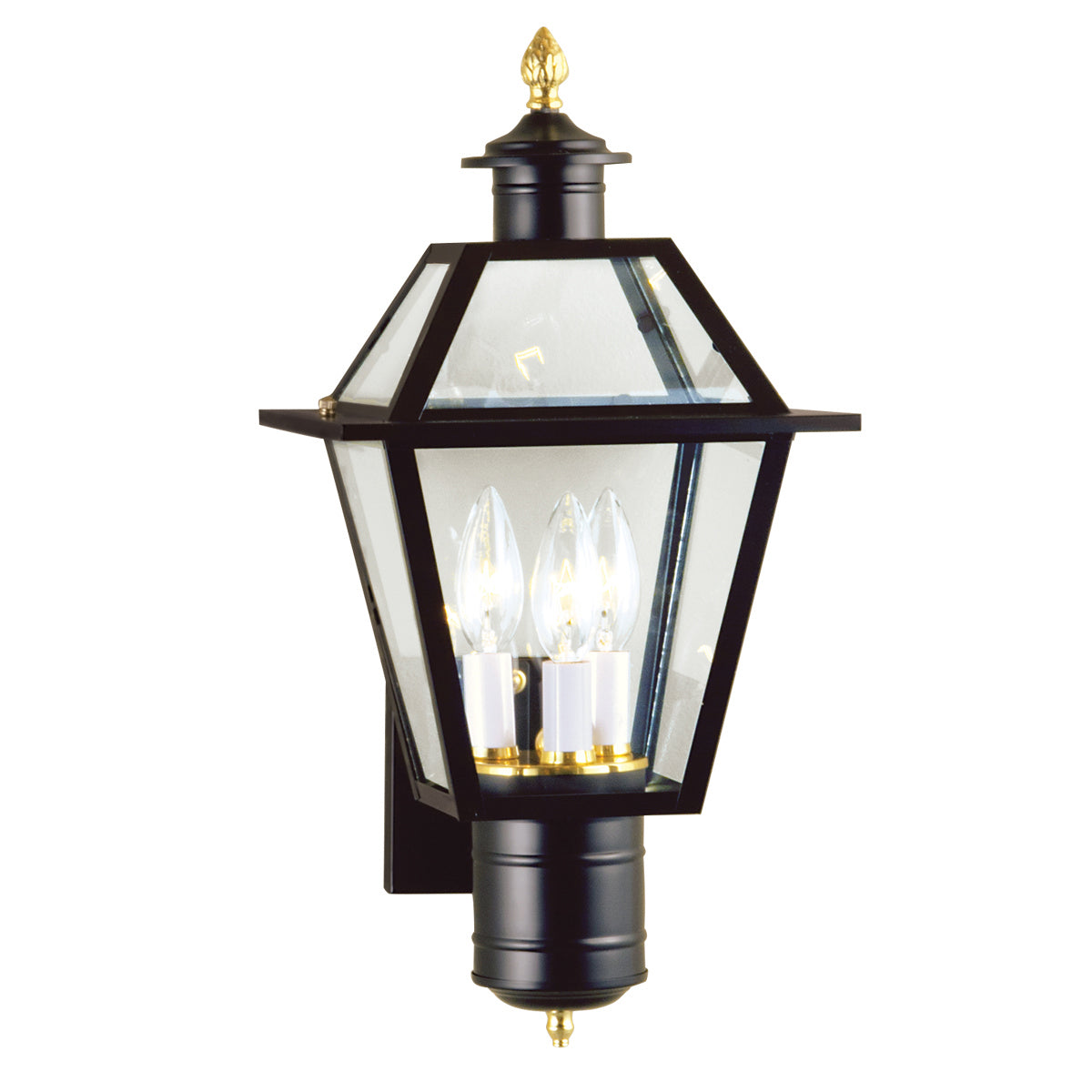 Norwell Lighting - 2233-BL-CL - Three Light Wall Mount - Lexington - Black