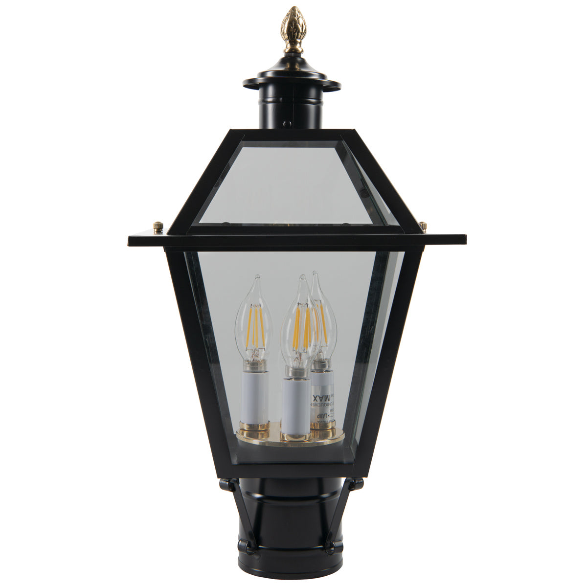 Norwell Lighting - 2234-BL-CL - Three Light Post Mount - Lexington - Black