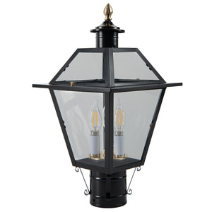 Norwell Lighting - 2234-BL-CL - Three Light Post Mount - Lexington - Black