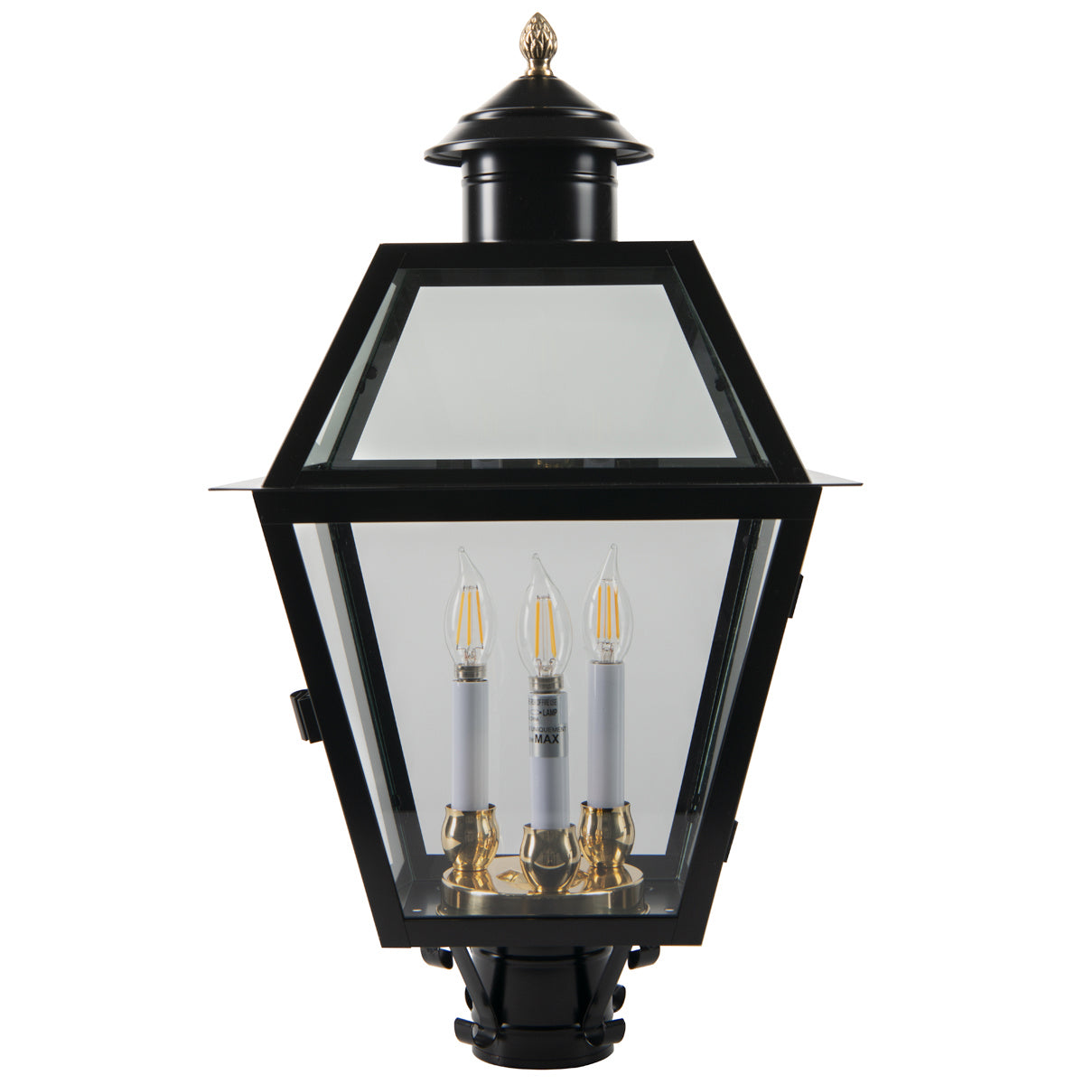 Norwell Lighting - 2235-BL-CL - Three Light Post Mount - Lexington - Black