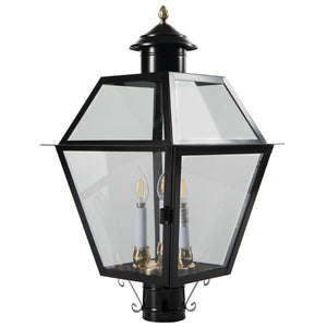 Norwell Lighting - 2235-BL-CL - Three Light Post Mount - Lexington - Black