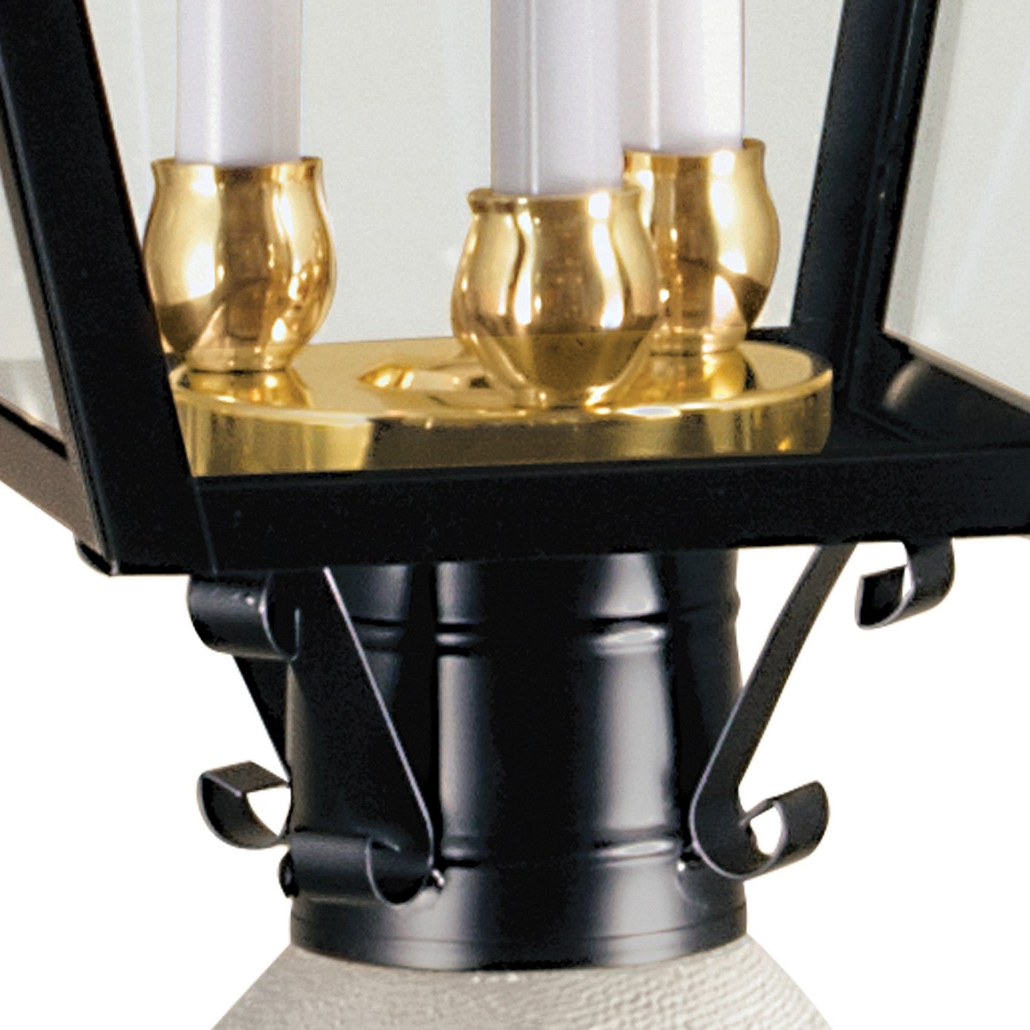 Norwell Lighting - 2235-BL-CL - Three Light Post Mount - Lexington - Black