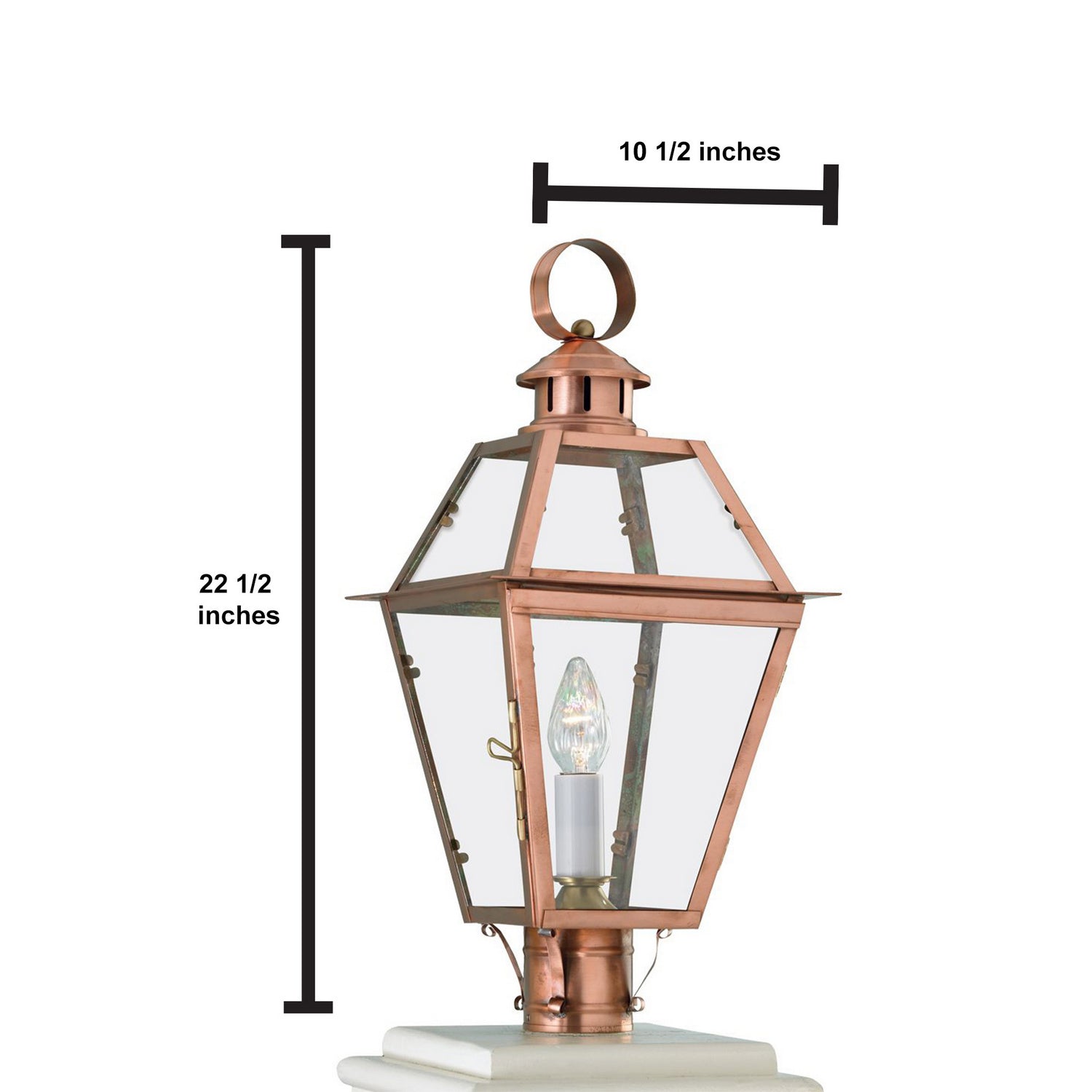 Norwell Lighting - 2250-CO-CL - One Light Post Mount - Olde Colony - Copper