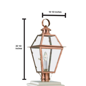 Norwell Lighting - 2250-CO-CL - One Light Post Mount - Olde Colony - Copper