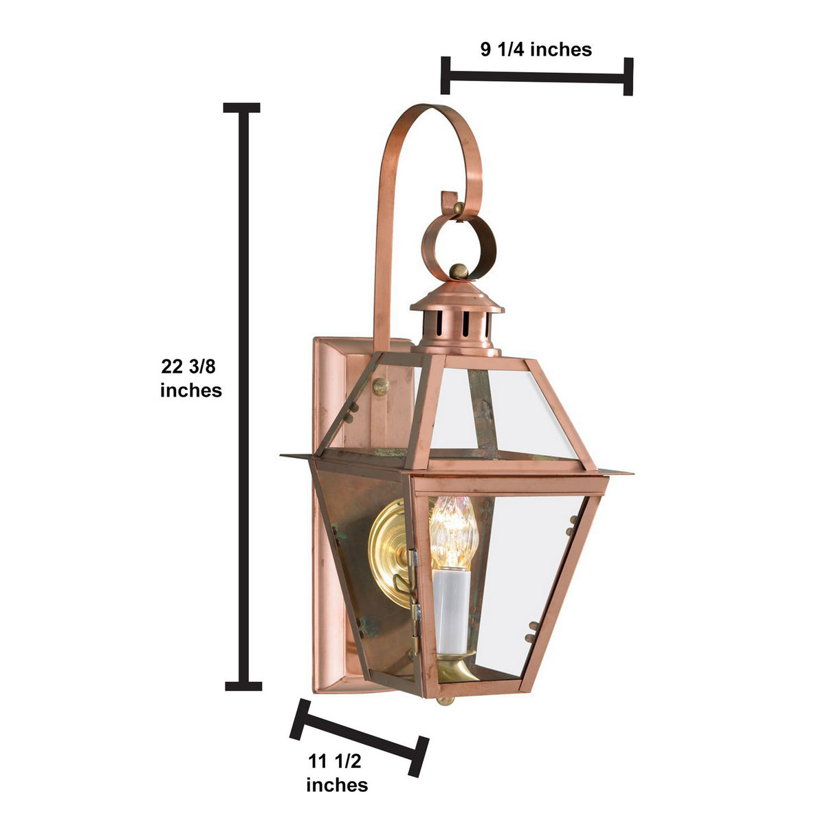 Norwell Lighting - 2253-CO-CL - One Light Wall Mount - Olde Colony - Copper