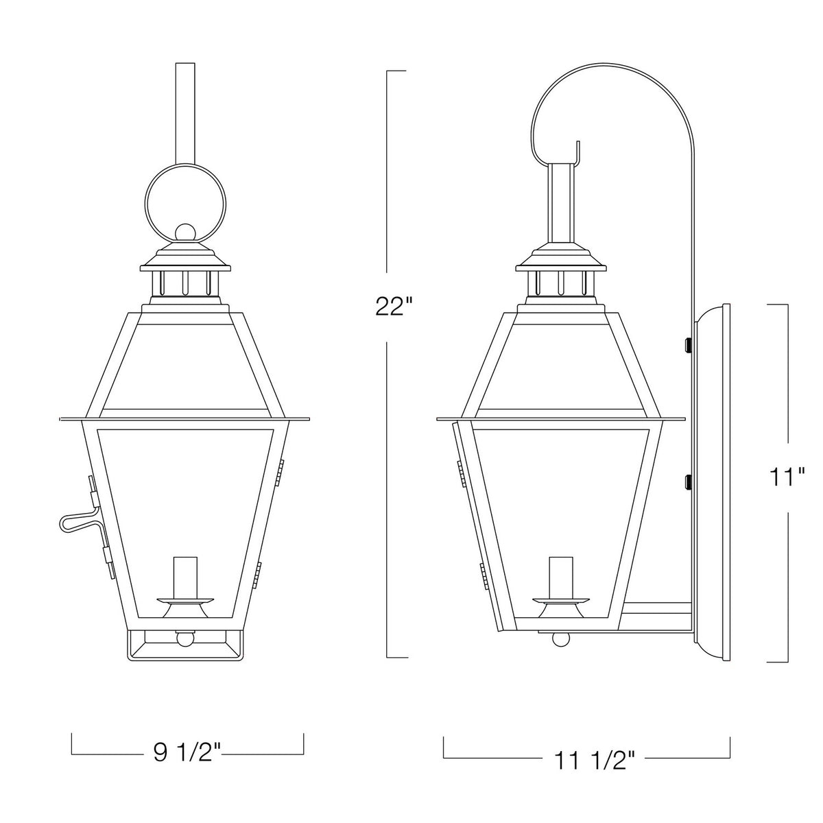 Norwell Lighting - 2253-CO-CL - One Light Wall Mount - Olde Colony - Copper