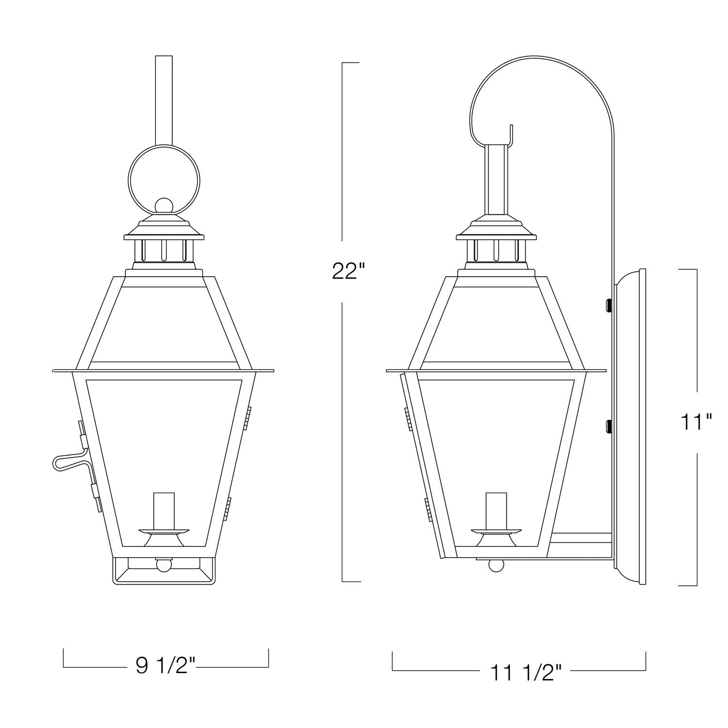 Norwell Lighting - 2253-CO-CL - One Light Wall Mount - Olde Colony - Copper