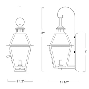 Norwell Lighting - 2253-CO-CL - One Light Wall Mount - Olde Colony - Copper