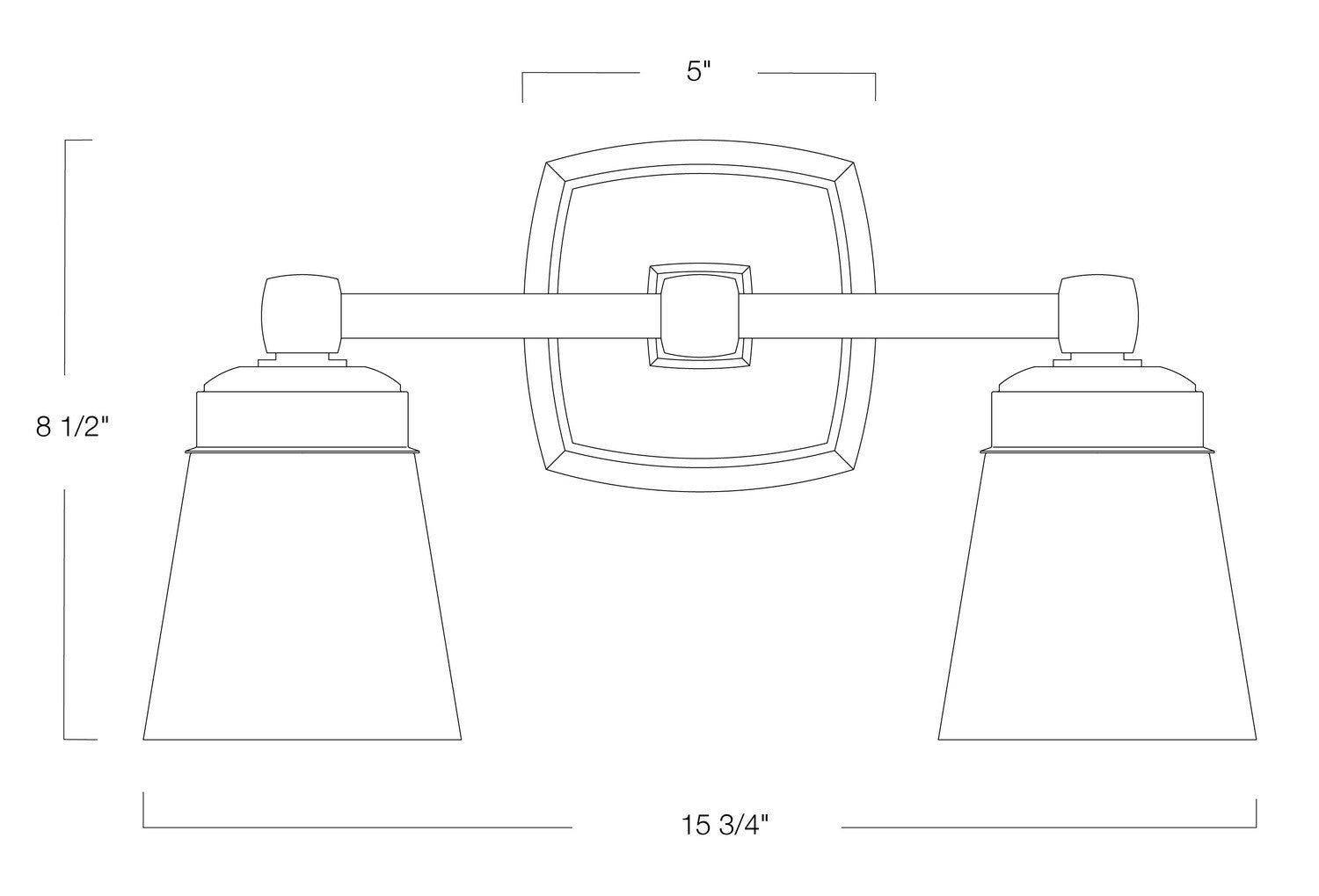 Norwell Lighting - 8932-CH-SO - Two Light Wall Sconce - Soft Square - Chrome