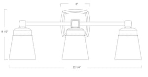 Norwell Lighting - 8933-CH-SO - Three Light Wall Sconce - Soft Square - Chrome