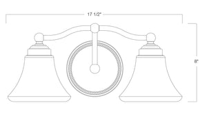 Norwell Lighting - 9662-BN-FL - Two Light Wall Sconce - Soleil - Brushed Nickel