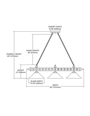 ELK Home - 190-1-BK-G1 - Three Light Linear Chandelier - Designer Classics - Matte Black