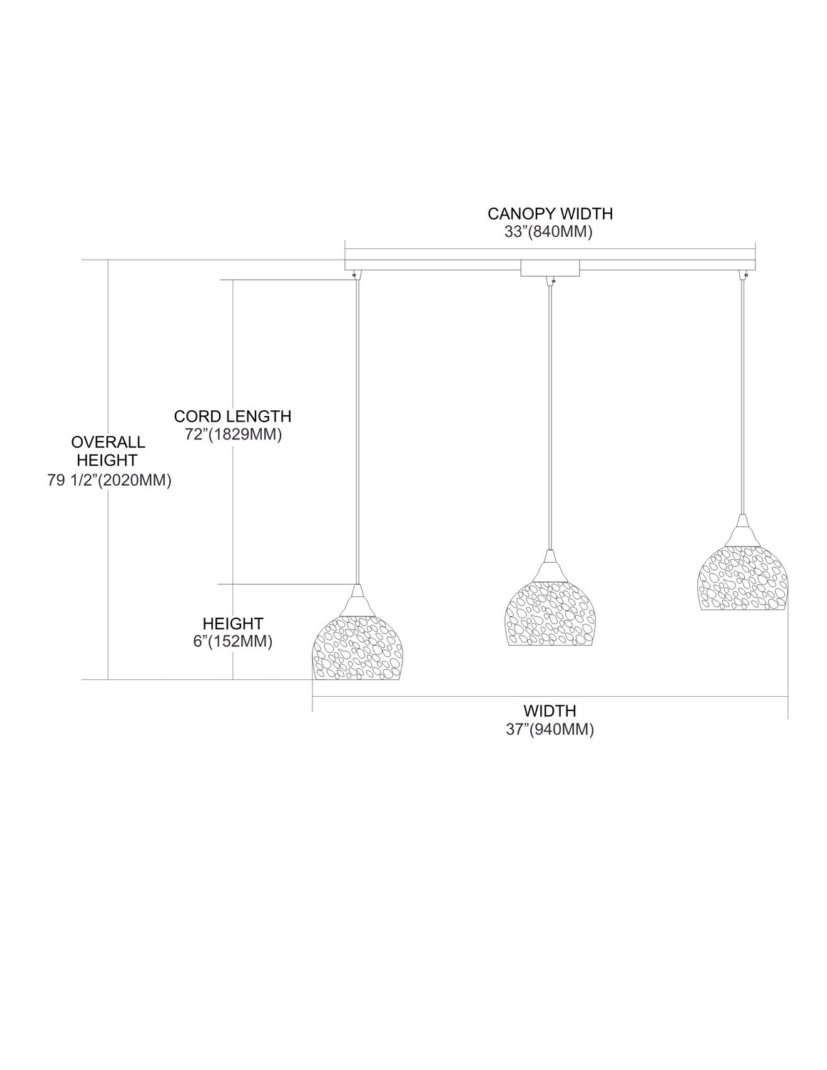 ELK Home - 10143/3L-PB - Three Light Pendant - Cira - Satin Nickel