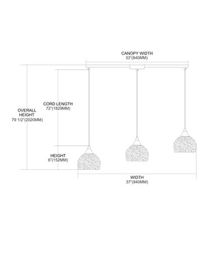 ELK Home - 10143/3L-PB - Three Light Pendant - Cira - Satin Nickel