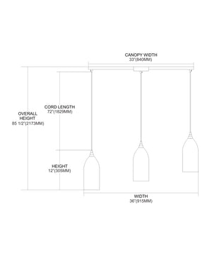 ELK Home - 502-3L-SW - Three Light Pendant - Verona - Satin Nickel