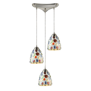 ELK Home - 542-3 - Three Light Pendant - Gemstone - Satin Nickel