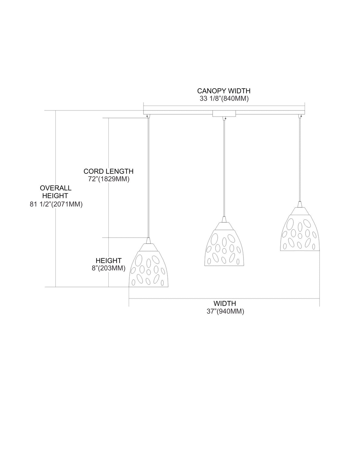 ELK Home - 542-3L - Three Light Pendant - Gemstone - Satin Nickel