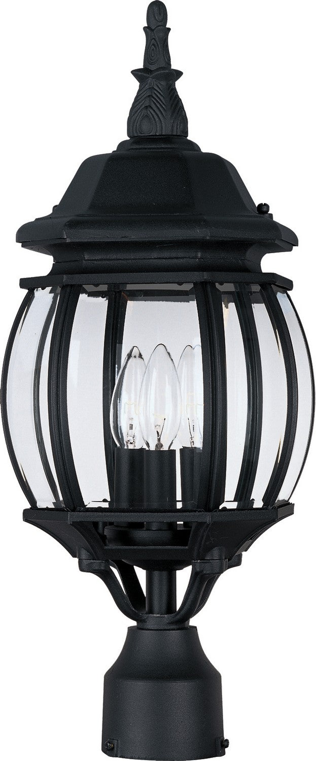 Maxim - 1035BK - Three Light Outdoor Pole/Post Lantern - Crown Hill - Black