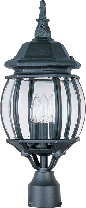 Maxim - 1035BK - Three Light Outdoor Pole/Post Lantern - Crown Hill - Black