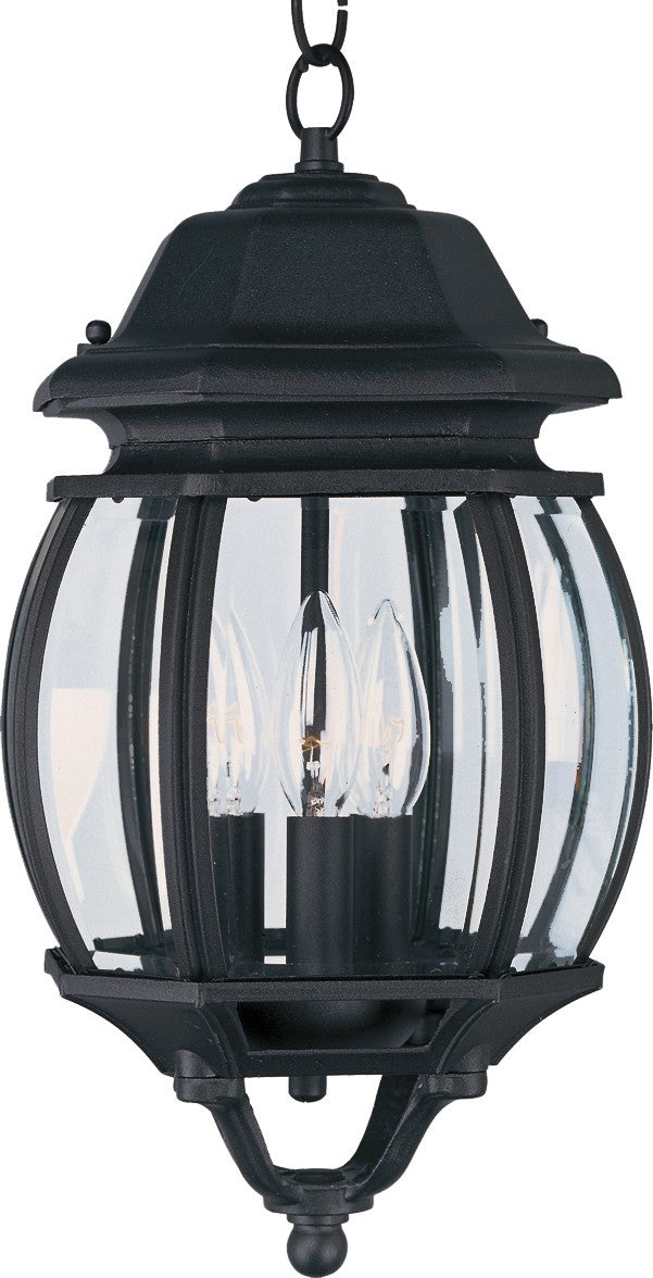 Maxim - 1036BK - Three Light Outdoor Hanging Lantern - Crown Hill - Black